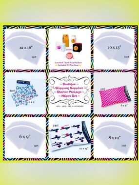 Boutique Shipping Cello~Poly Bag’s Bundle 196pc starter package⭐️100~Stickers 🆕